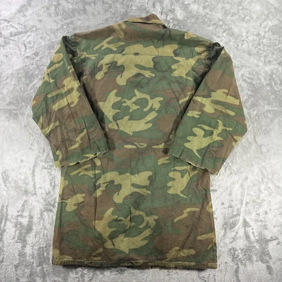 Vintage 60s Vietnam USMC Shirt Men's Small-Long Rip Stop Fatigue Tropical Jungle - Picture 9 of 16